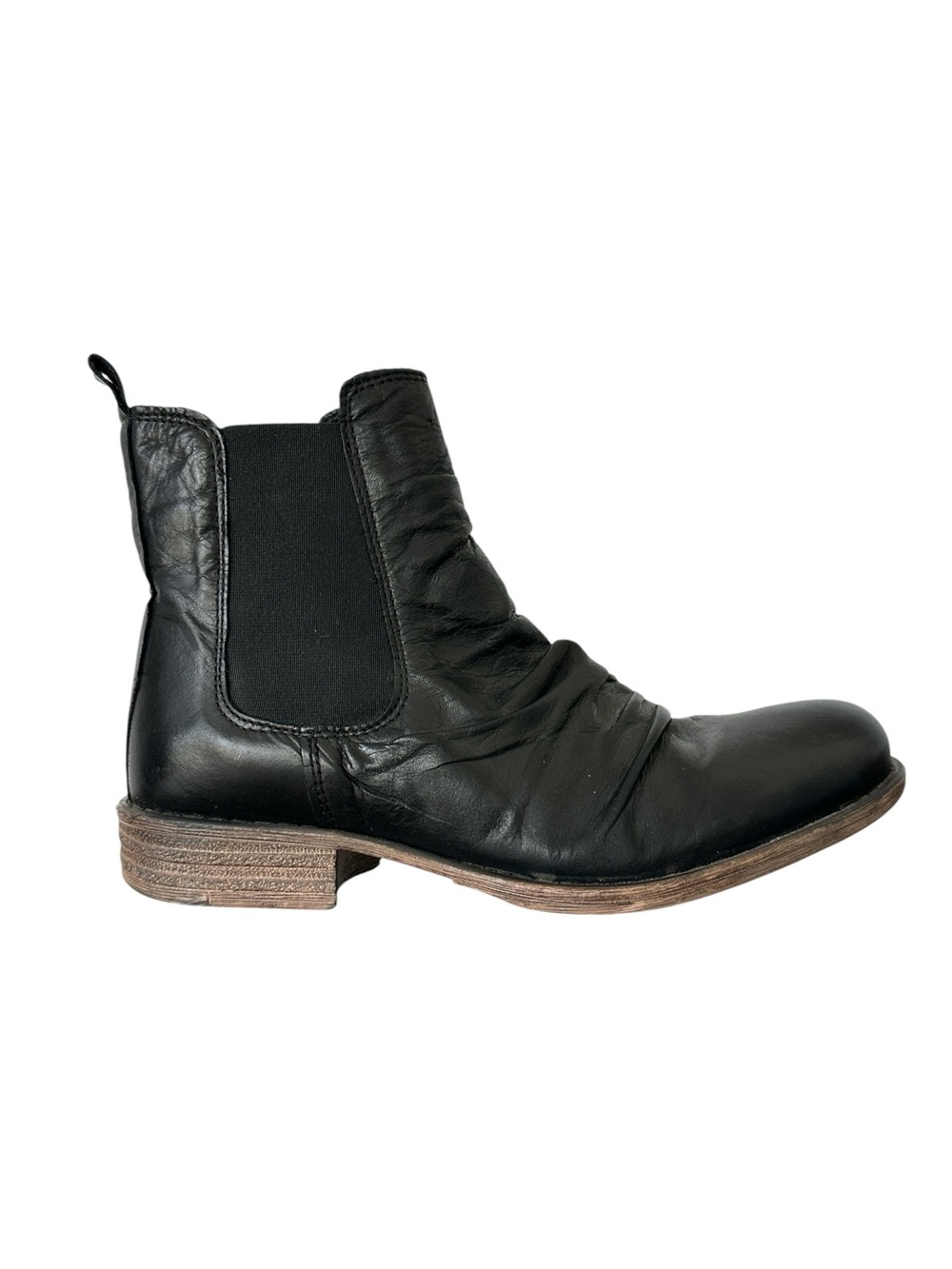 Miz Mooz Women's Lissie Boot II Buttery Black Leather Chelsea Pull-On Size 7.5
